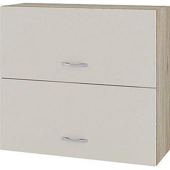 ИРИМ Горен шкаф с две хоризонтални врати Сити АРС-12 дъб сонома арвен / сатен 80 см