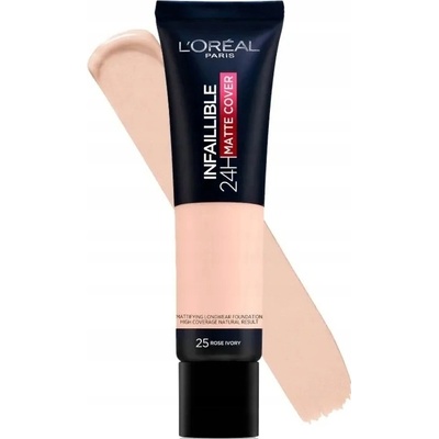 L´Oréal Paris Infallible 24H Matte Cover dlhotrvácny a zmatňujúci make-up 25 Rose Ivory 30 ml