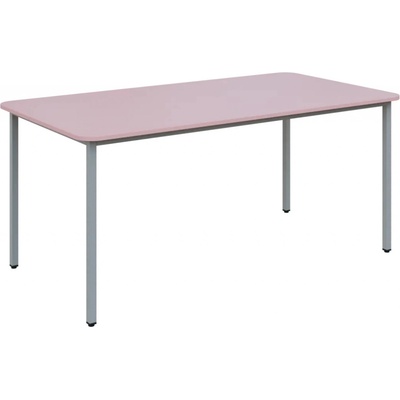 JSBR 170 N jídelní stůl kovová podnož stříbrná deska 18 mm 1700 x 900 mm pastelově růžová