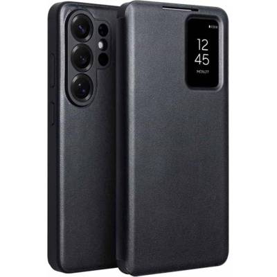 Qialino Активен Кожен Калъф за Samsung S26 Ultra, Qialino Smart View Book Case, Черен (5966012027721)
