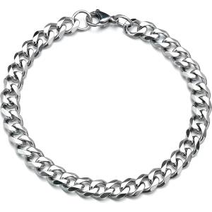 HARAHU Ръчна верижка kr-34790 - Сребърна / 22см / 11мм kp34790