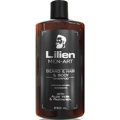 Lilien MenArt Black šampón na fúzy vlasy a telo s Aloe Vera a Panthenolom 250 ml