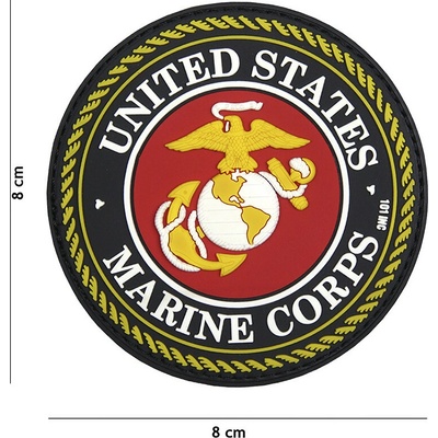 101 INC Nášivka 3D PVC United States Marine Corps red