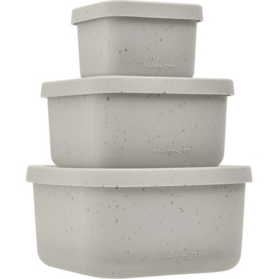 KikkaBoo Súprava boxov na desiatu 3 ks Platinum Silicone Sand