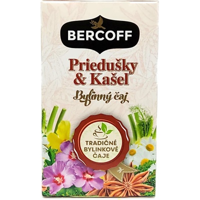 Bercoff Klember Herbal Priedušky & kašeľ bylinný čaj 20 x 1,5 g