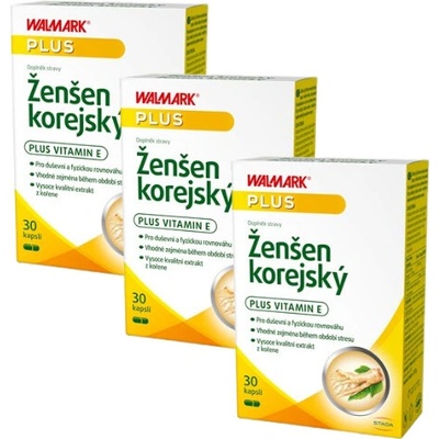 Walmark Ženšen Korejský: Intenzivní 3měsíční kúra pro energii a vitalitu 3 x 30 tablet