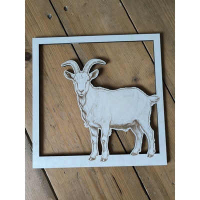 Dřevěný obraz - koza Velikost: Obraz 29x29cm