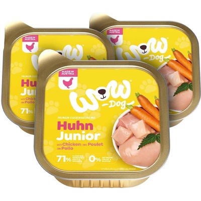 WOW Kuřecí s karotkou Junior 3 x 150 g