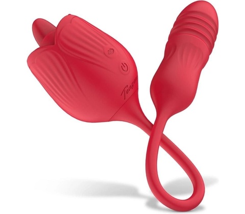 Teazers Thrusting Dildo with Tongue Function