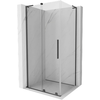 Mexen Velar L плъзгаща се душ кабина 90 x 75 см, прозрачна, четка с цвят на оръжеен метал - 871-090-075-03-66 (871-090-075-03-66)