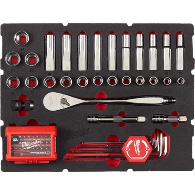 Penová vložka Milwaukee PACKOUT s račňou 1/2" a hlavicami (70 ks)