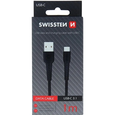 Swissten 71505530 dátový USB - USB-C, 1m, černý