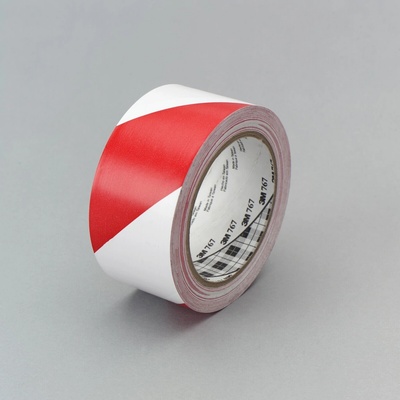 3M pvc výstražná páska červená a 50 mm x 33 m biela 767