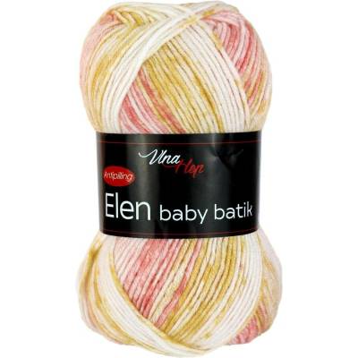Vlna - Hep příze Elen baby batik 5119 bílá, žlutá, růžová