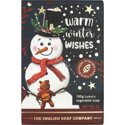 English Soap Company Vánoční tuhé mýdlo Sněhulák Kadidlo & Myrha 100 g
