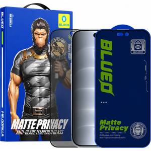 Blueo Стъклен протектор за iPhone 18 Pro - Anti-Peep Privacy Glass - Blueo - Матово черен