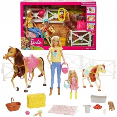 Barbie Konská stajňa súprava 2 bábiky 2 kone FXH15