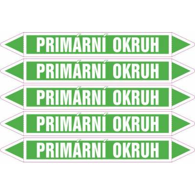 Grafiko | Primární okruh - dle ČSN 13 0072 - Materiál fólie s ochrannou laminací, Rozměr aršík 5ks šipka 212x26mm