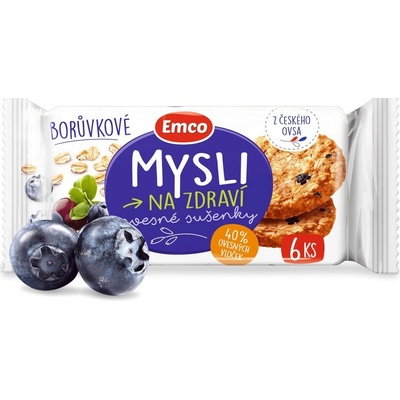 Emco Mysli na Zdraví Ovsené sušienky čučoriedkové 60 g