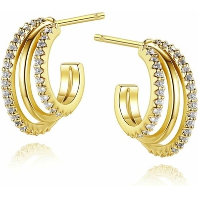 Swarovski e. dámske náušnice zlaté polkruhy Golden Haze see3901