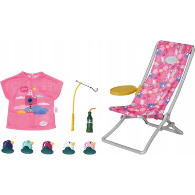 BABY BORN Rybářský Set pro Panenku: Židlička, Stolek, Košík, Kachničky a Prut