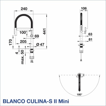 BLANCO Смесител за кухня BLANCO, CULINA-S II Mini (CULINA-S II Mini)
