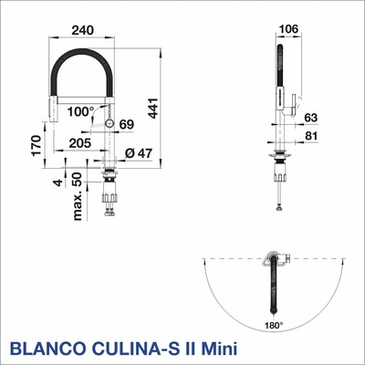 BLANCO Смесител за кухня BLANCO, CULINA-S II Mini (CULINA-S II Mini)
