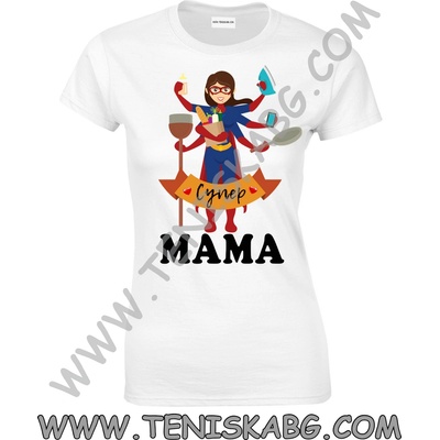 Fruit of the Loom Тениска - Супер Мама Crazy