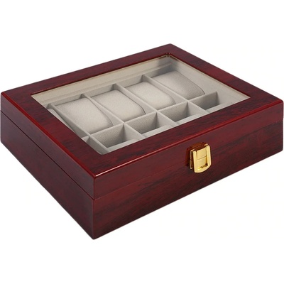 Кафява луксозна дървена кутия за часовници