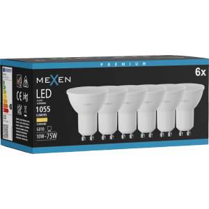Mexen Nova 6x LED крушка GU10, 10W, Топла - 3000K, 1055 lm - L108-GU10-1030-01x06 (L108-GU10-1030-01x06)