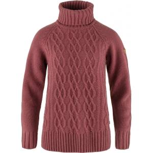 Fjällräven Дамски вълнен пуловер Fjällräven Women's Övik Cable Knit Roller Neck Wool jumper - Mesa Purple (105-4008-0514)