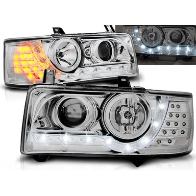 Predné svetlá VW T4 Transporter 90-03 Devil Eyes Chrome - F0