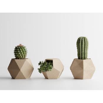 Комплект 3 броя кашпи Atina пясъчен мат