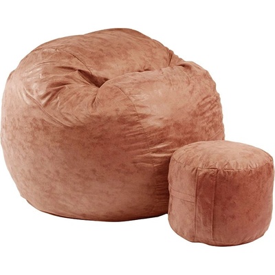 PUFRELAX Комплект Барбарон и табуретка за крака 700л. King Size, Tiger eye, Перящ се калъф, Трансформира се в легло, Пълнеж с микс от мемори пяна и дунапрен, Гама Premium, 8949 (PUF-M-KO-PT-TIG)