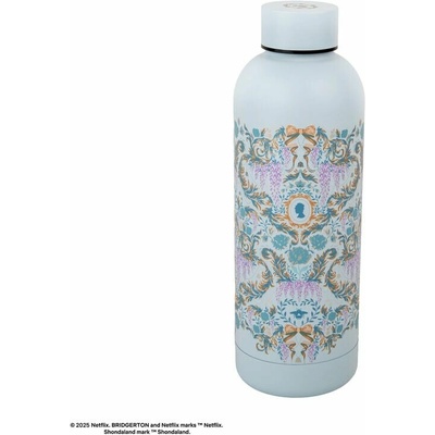 Bridgerton Nerezová láhev Light Blue Damask Flowers 500 ml