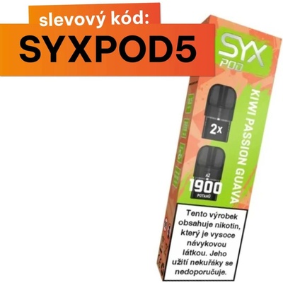 Syx Pod Kiwi Passion Guava 16,5 mg 2 x 950 potáhnutí 1 ks