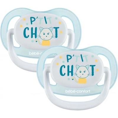 Bebeconfort Силиконови залъгалки Bebe Confort - Physio Air, 0-6 месеца, Petit Chat, 2 броя (3104201810)