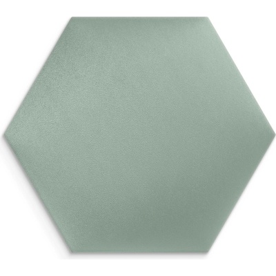 Čalouněný nástěnný panel mátový 30x26 cm hexagon