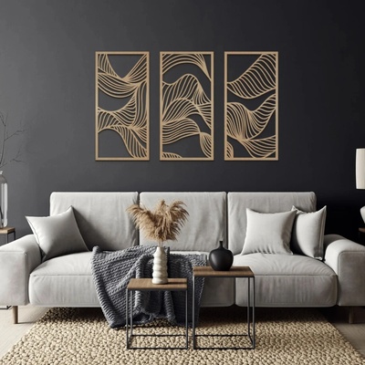 Karls DESIGN Drevený obraz na stenu - Vlny - 42x85