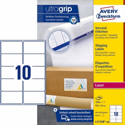 Avery Zweckform 100 listů, A4, bílé L7173B-100