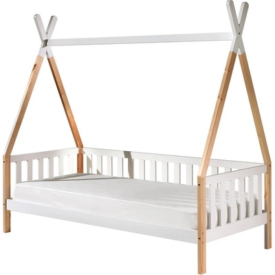 VIPACK Бяло детско легло с преграда , 90 x 200 cm Tipi - Vipack (TIBEHK9014)