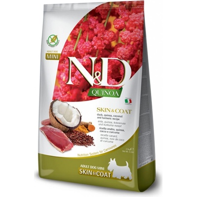 N&D Quinoa Dog Adult Mini Skin & Coat Grain Free Duck & Coconut 2,5 kg