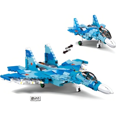 Sluban B0985 Modrý stíhací letoun 2v1