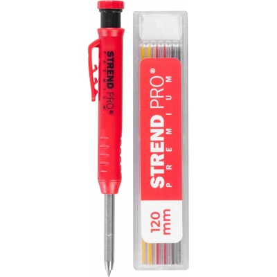 STREND PRO Premium Ceruzka Strend Pro Premium, so sponou, oceľová špička, tesárska, značkovač so strúhadlom