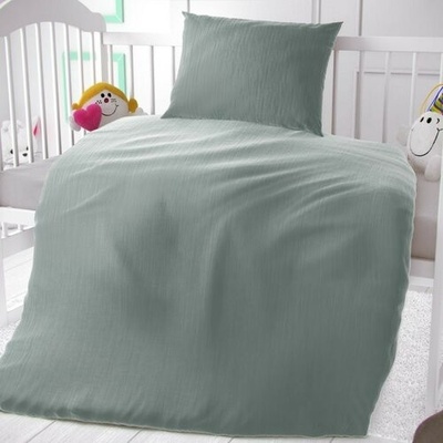 Kvalitex Detské mušelínové obliečky do postieľky svetlozelená 90 x 135 cm 45 x 60 cm