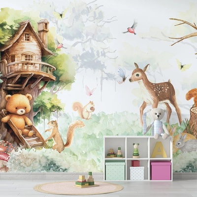 Art Gift Decor Детски Фототапет с животни - Игри в гората