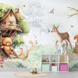 Art Gift Decor Детски Фототапет с животни - Игри в гората