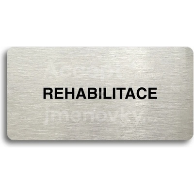 ACCEPT Piktogram REHABILITACE - stříbrná tabulka - černý tisk bez rámečku
