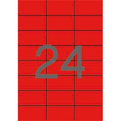 Etikety, 70x37 mm, farebné, APLI, červené, 480 etikiet bal