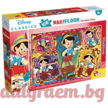 Lisciani Пъзел lisciani 31757 - 108 части - Пинокио, двулицев пъзел (li31757)